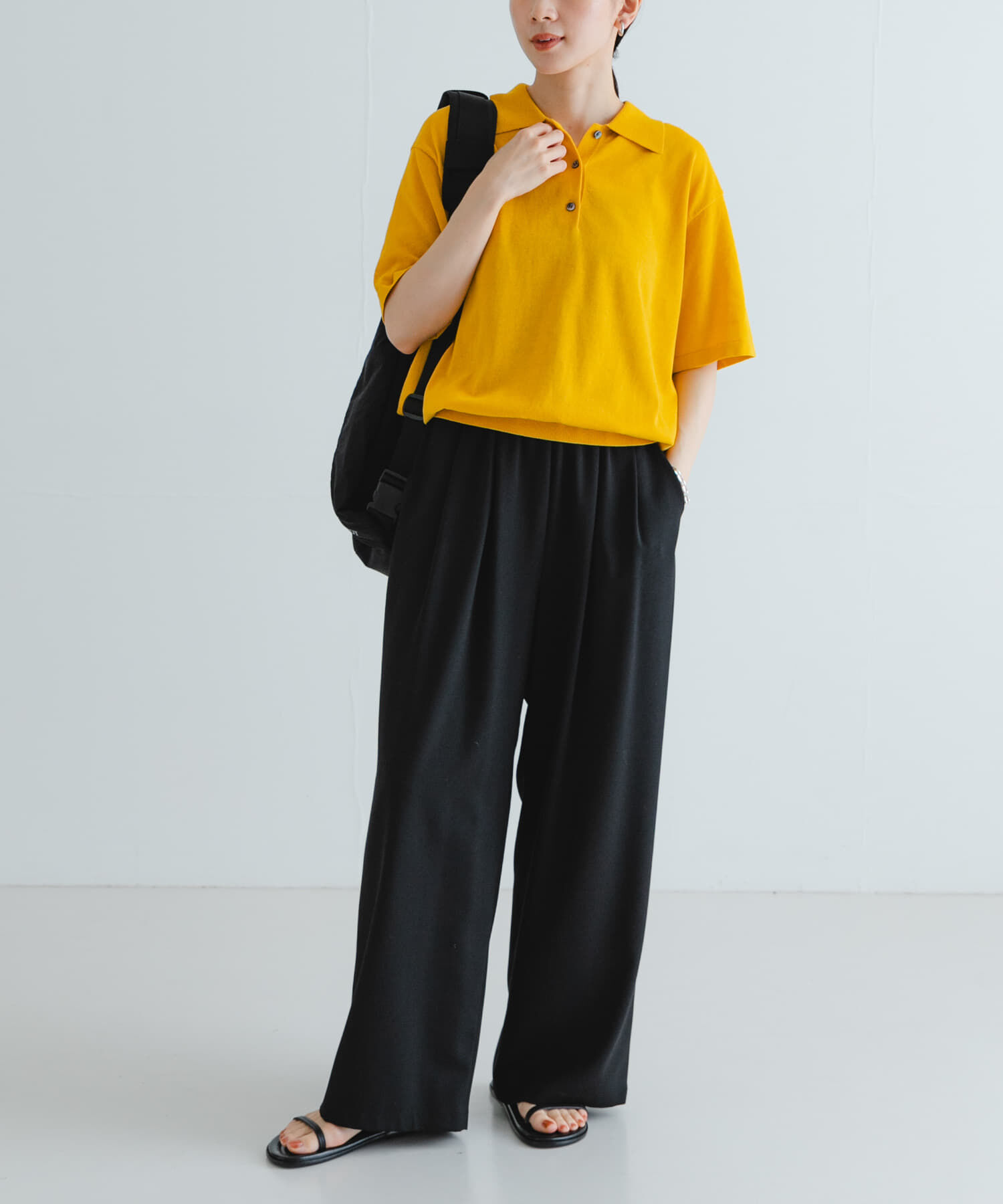 URBAN RESEARCH「シャツカラーハーフスリーブニット」|ニット・セーター|