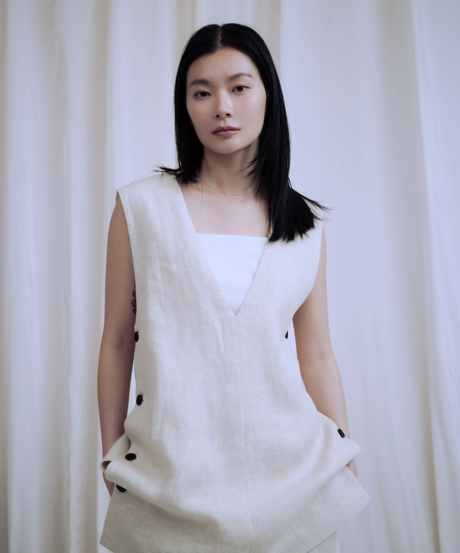 URBAN RESEARCH「new basic　リネンチュニックベスト」|ベスト・ジレ|