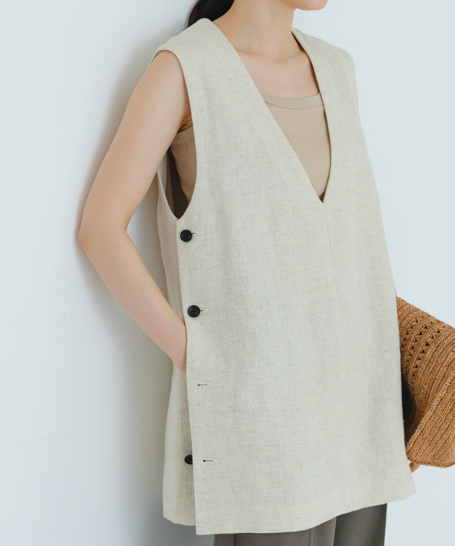 URBAN RESEARCH「new basic　リネンチュニックベスト」|ベスト・ジレ|