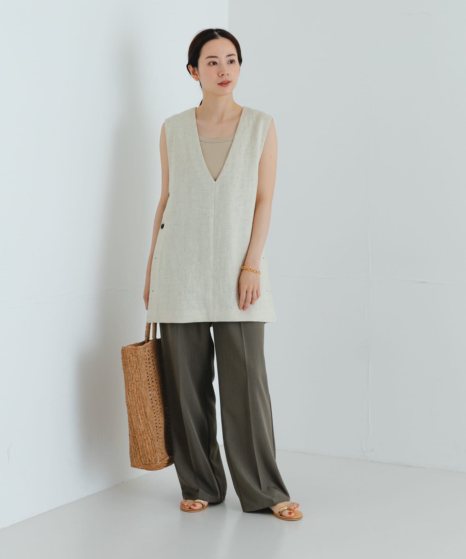 URBAN RESEARCH「new basic　リネンチュニックベスト」|ベスト・ジレ|