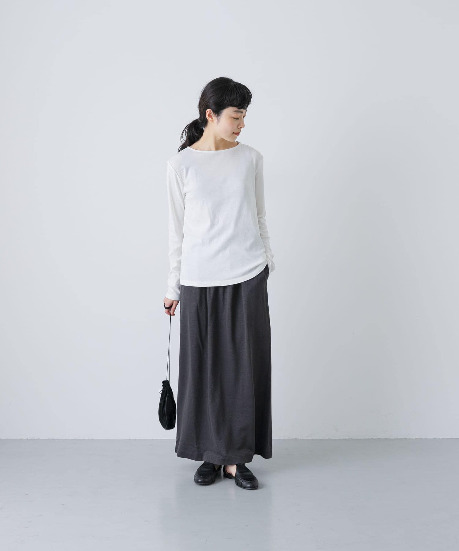 かぐれ「ハイツイストコットンボートカットソー」|Tシャツ・カットソー|