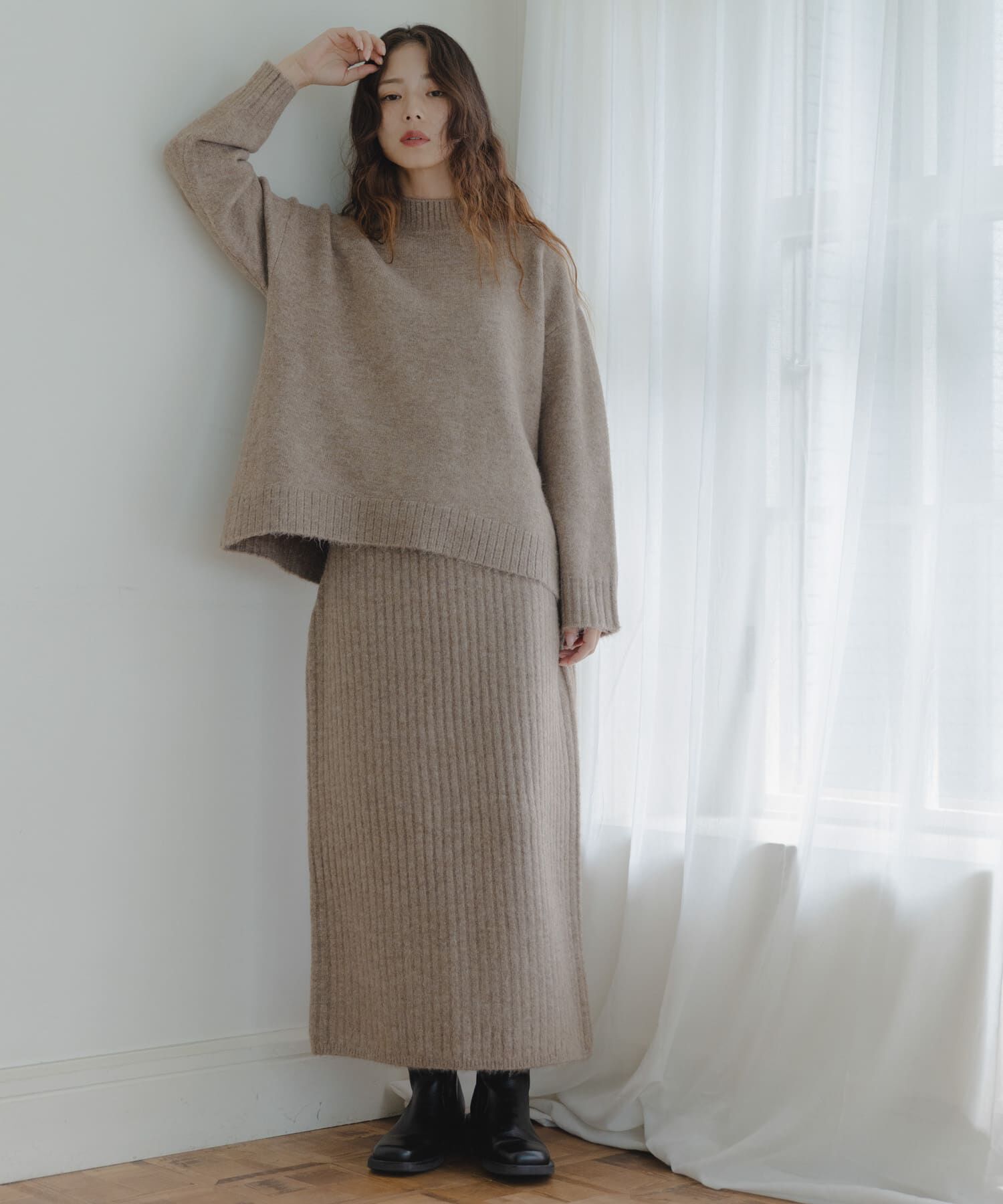 Sonny Label 「『WEB限定』モックネックニット&times;スカートセットアップ」|ワンピース|