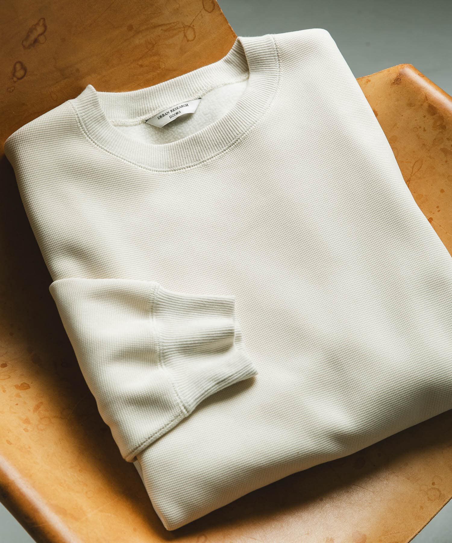 URBAN RESEARCH DOORS「ワッフルフリースクルーネックプルオーバー」|Tシャツ・カットソー|アイボリー