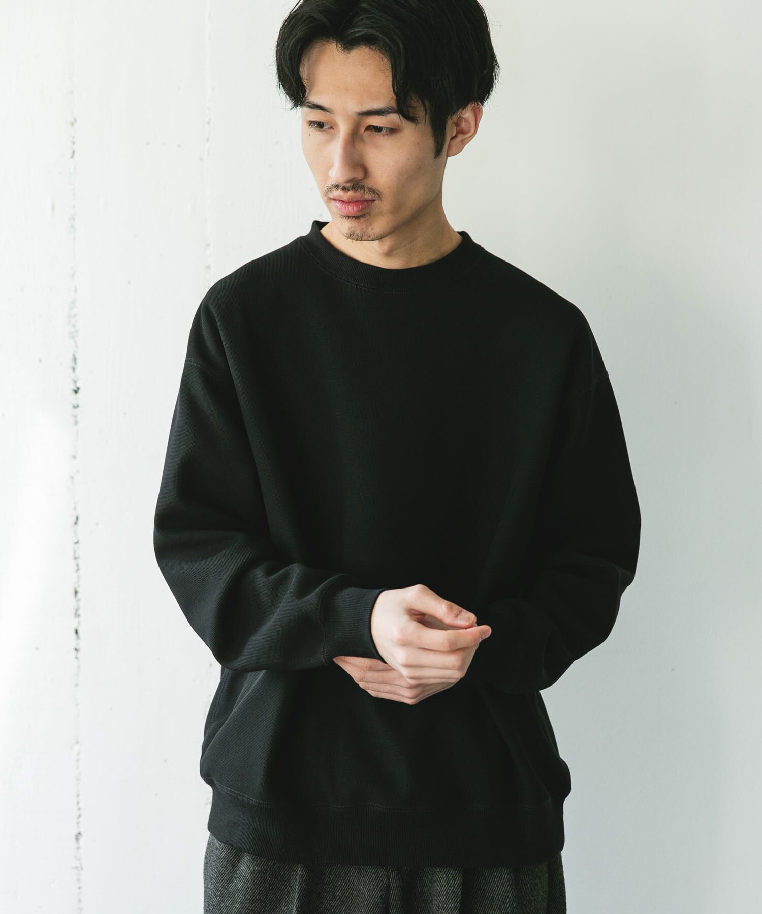 URBAN RESEARCH DOORS「ワッフルフリースクルーネックプルオーバー」|Tシャツ・カットソー|