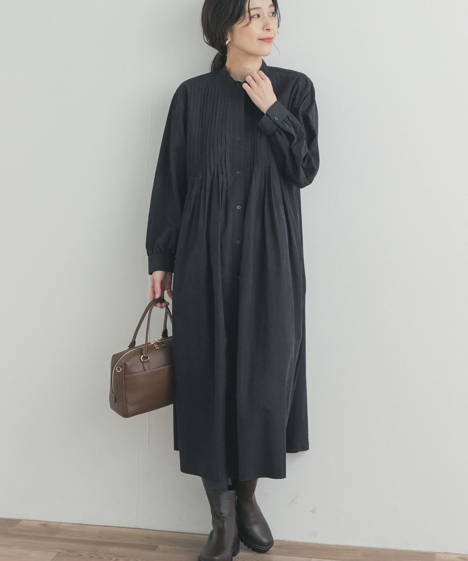 URBAN RESEARCH DOORS「ピーチタッチピンタックワンピース」|ワンピース|