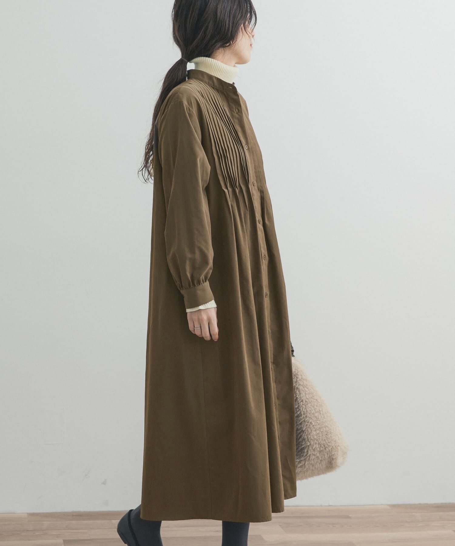 URBAN RESEARCH DOORS「ピーチタッチピンタックワンピース」|ワンピース|