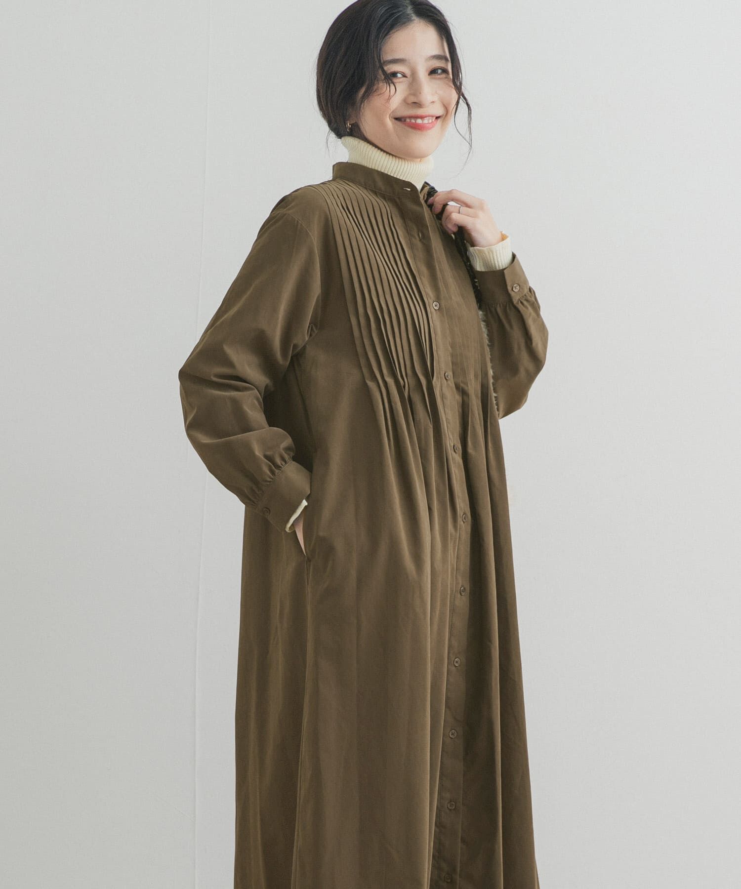 URBAN RESEARCH DOORS「ピーチタッチピンタックワンピース」|ワンピース|