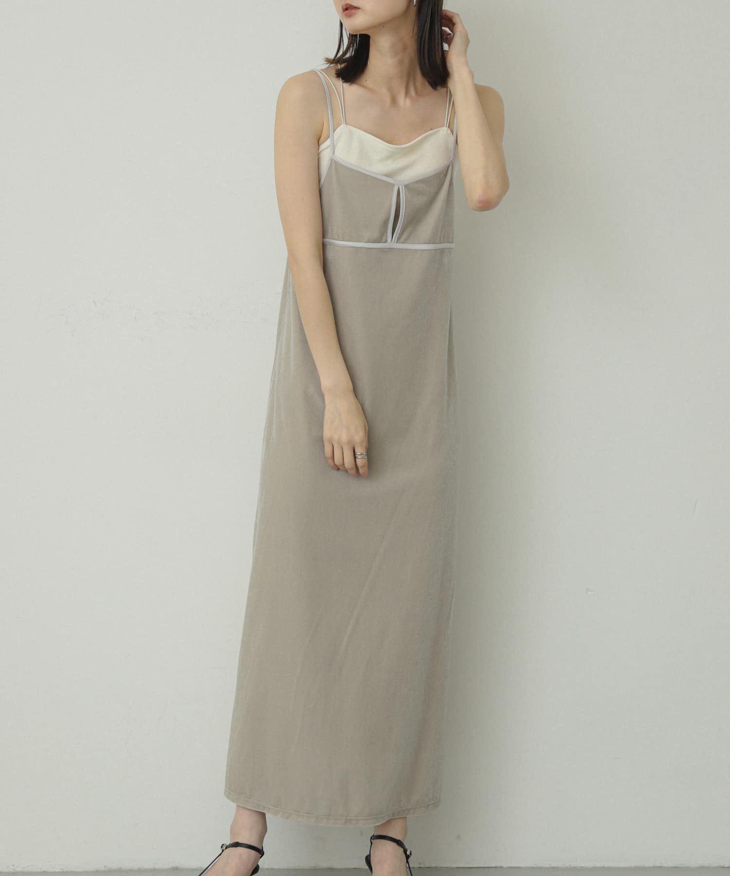 SENSE OF PLACE by URBAN RESEARCH「フロントスリットベロアキャミワンピース」|ワンピース|