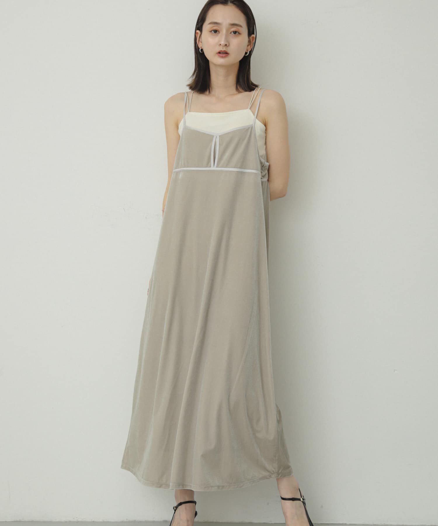 SENSE OF PLACE by URBAN RESEARCH「フロントスリットベロアキャミワンピース」|ワンピース|