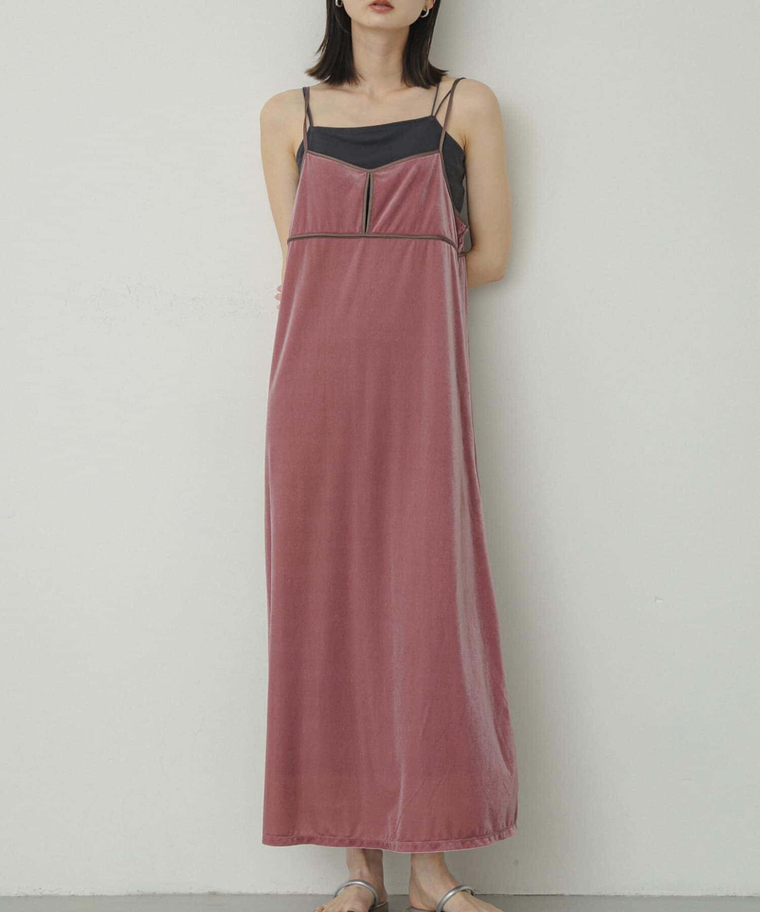 SENSE OF PLACE by URBAN RESEARCH「フロントスリットベロアキャミワンピース」|ワンピース|