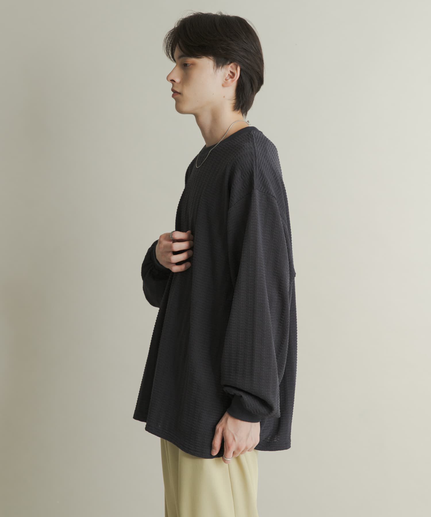 SENSE OF PLACE by URBAN RESEARCH「ライトワッフルクルーネックロングTシャツ」|Tシャツ・カットソー|