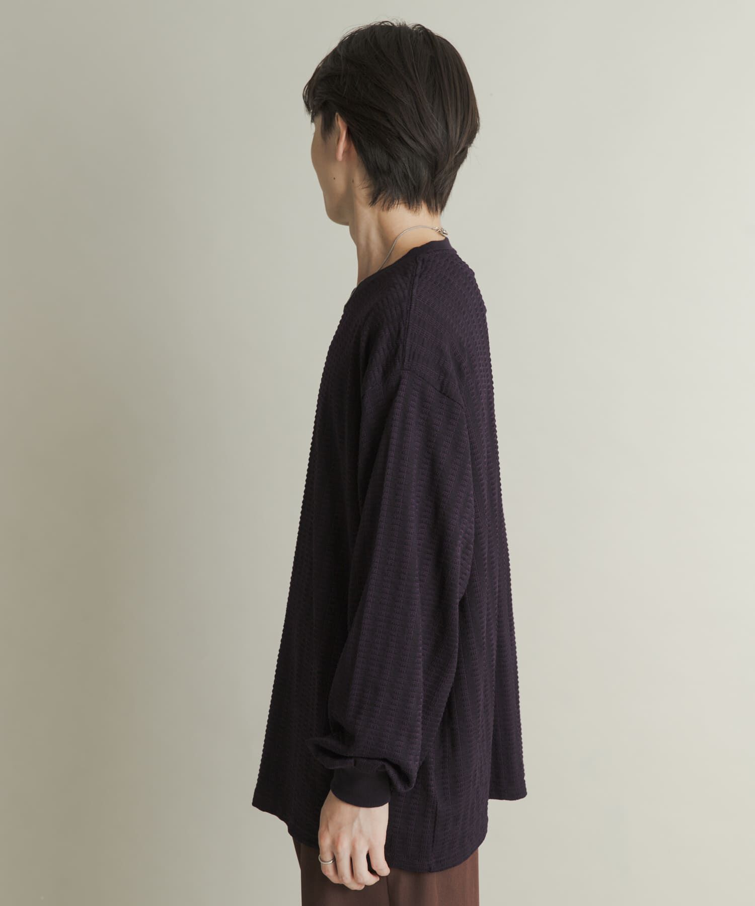 SENSE OF PLACE by URBAN RESEARCH「ライトワッフルクルーネックロングTシャツ」|Tシャツ・カットソー|