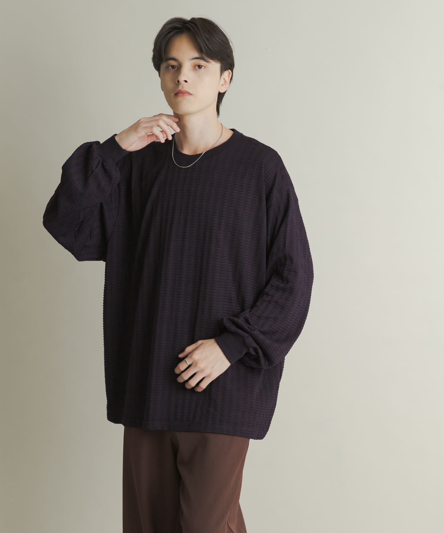 SENSE OF PLACE by URBAN RESEARCH「ライトワッフルクルーネックロングTシャツ」|Tシャツ・カットソー|