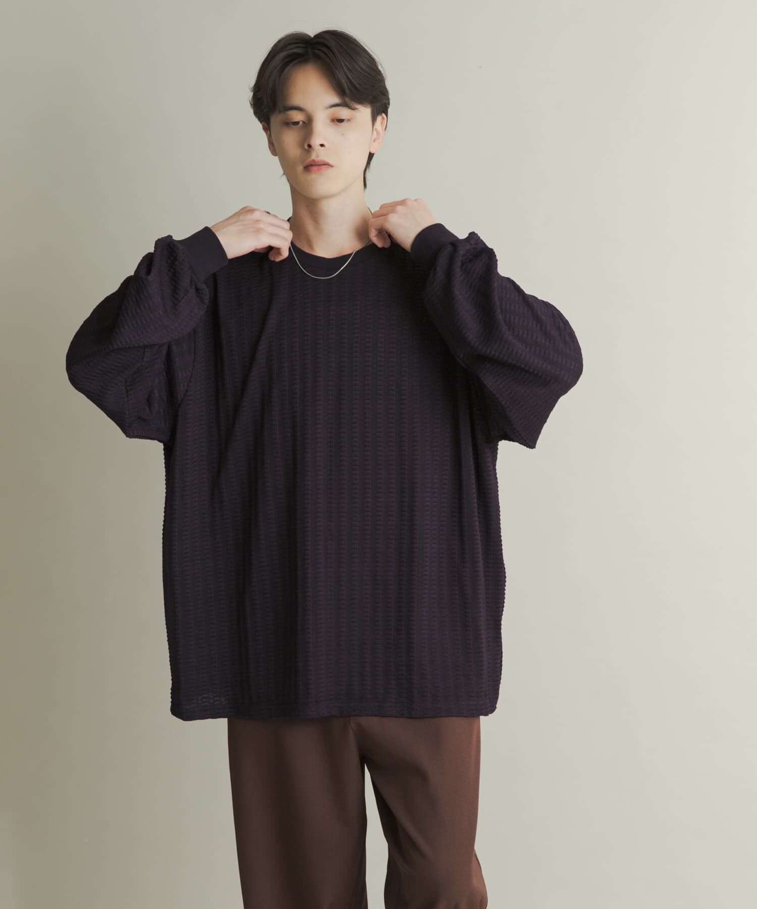 SENSE OF PLACE by URBAN RESEARCH「ライトワッフルクルーネックロングTシャツ」|Tシャツ・カットソー|