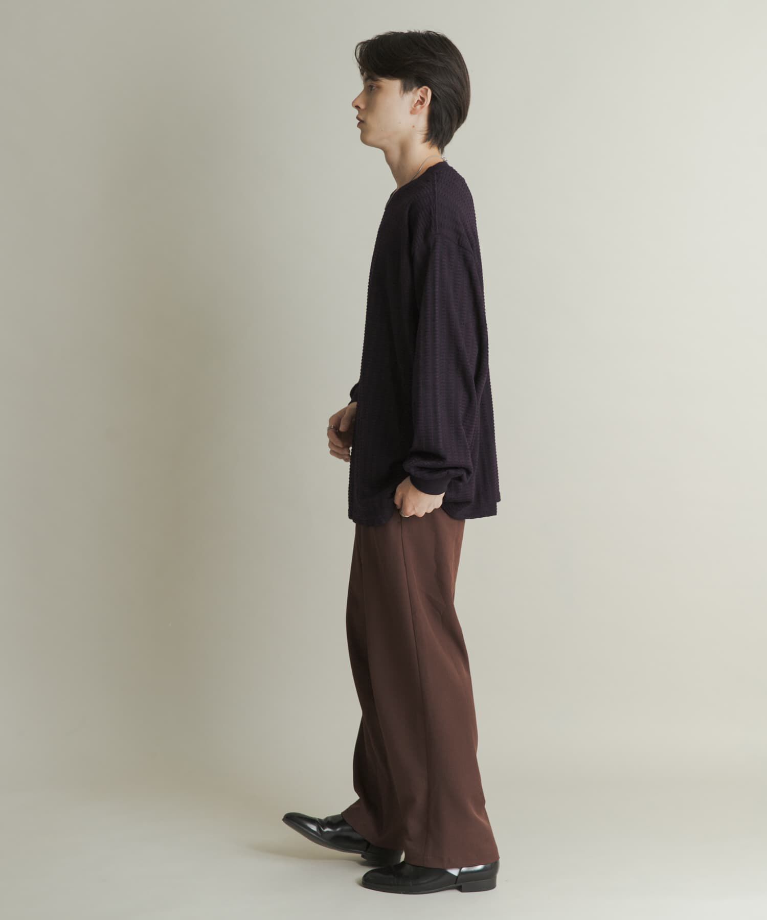 SENSE OF PLACE by URBAN RESEARCH「ライトワッフルクルーネックロングTシャツ」|Tシャツ・カットソー|