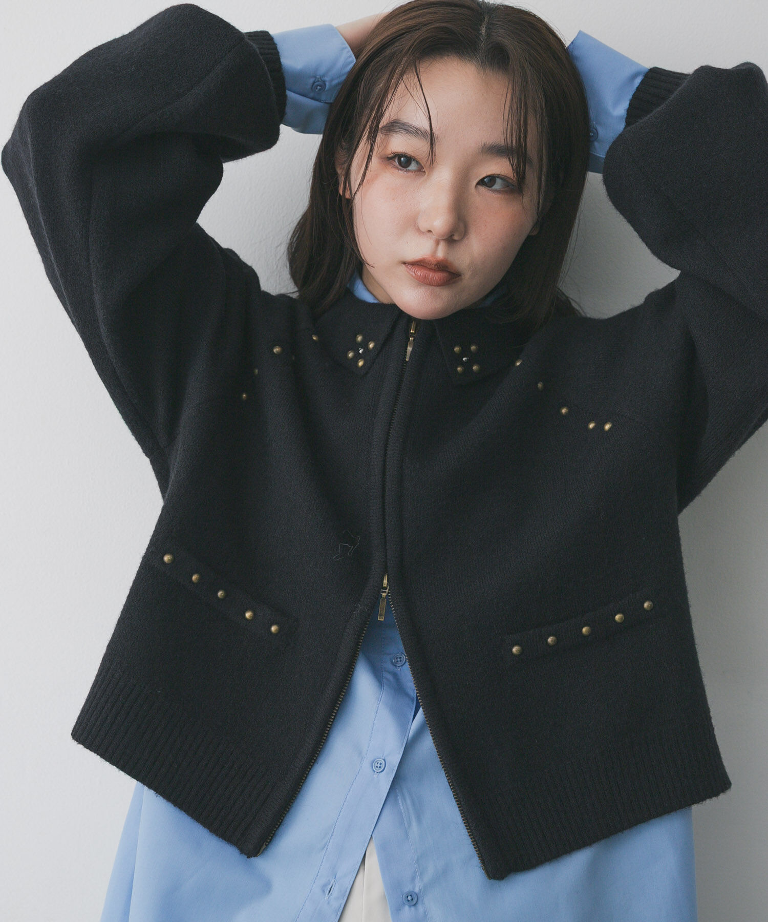 SENSE OF PLACE by URBAN RESEARCH「『洗濯可』スタッズデザインカーディガン」|カーディガン|