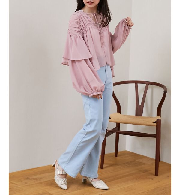 MAJESTICLEGON「ボリュームギャザーブラウス」|シャツ・ブラウス|