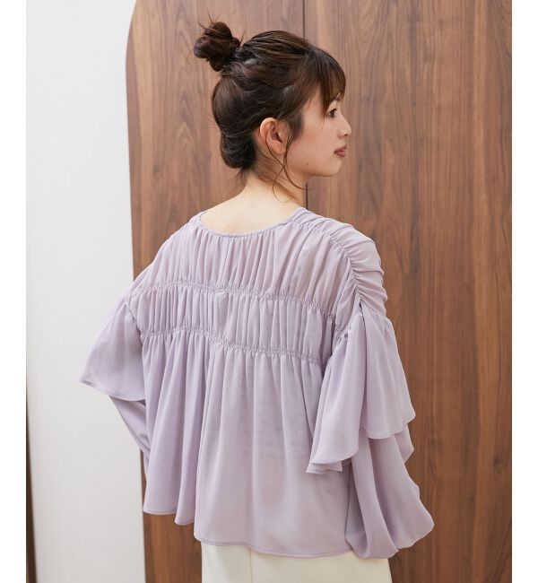 MAJESTICLEGON「ボリュームギャザーブラウス」|シャツ・ブラウス|