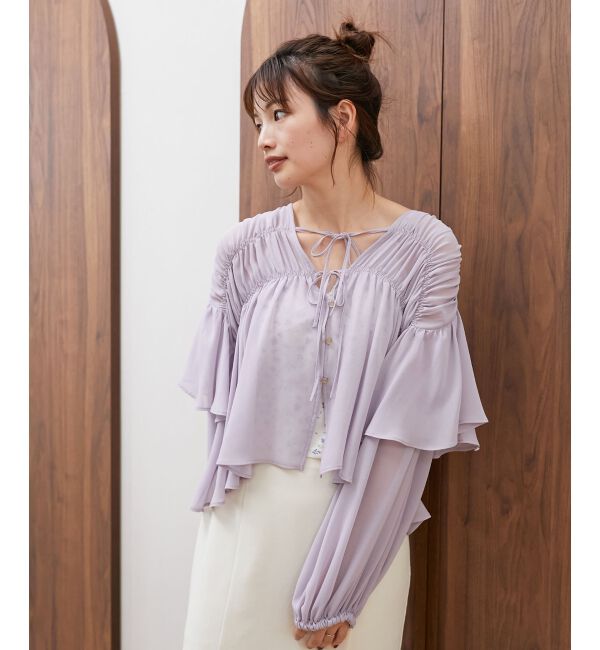 MAJESTICLEGON「ボリュームギャザーブラウス」|シャツ・ブラウス|L／グレー