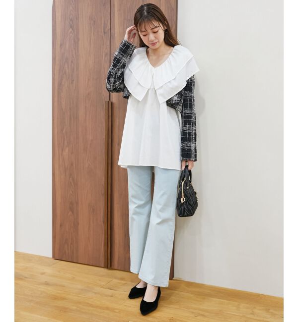 MAJESTICLEGON「ビッグフリルカラーチュニックブラウス」|シャツ・ブラウス|