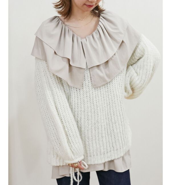 MAJESTICLEGON「ビッグフリルカラーチュニックブラウス」|シャツ・ブラウス|