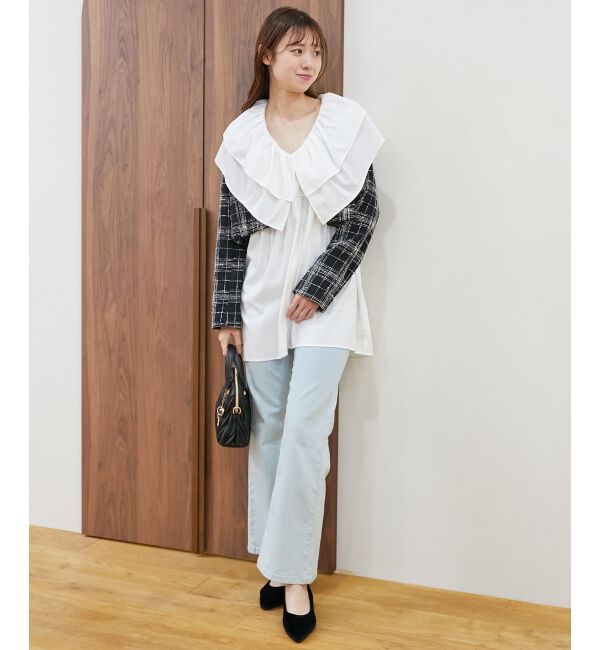 MAJESTICLEGON「ビッグフリルカラーチュニックブラウス」|シャツ・ブラウス|