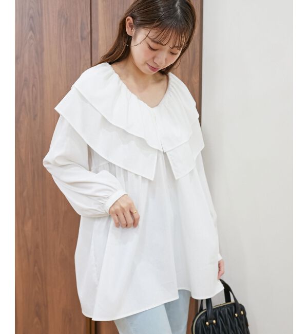 MAJESTICLEGON「ビッグフリルカラーチュニックブラウス」|シャツ・ブラウス|