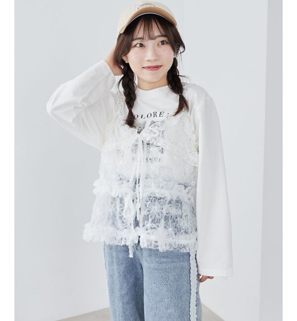 MAJESTICLEGON「フリルレースシアービスチェ」|キャミソール|