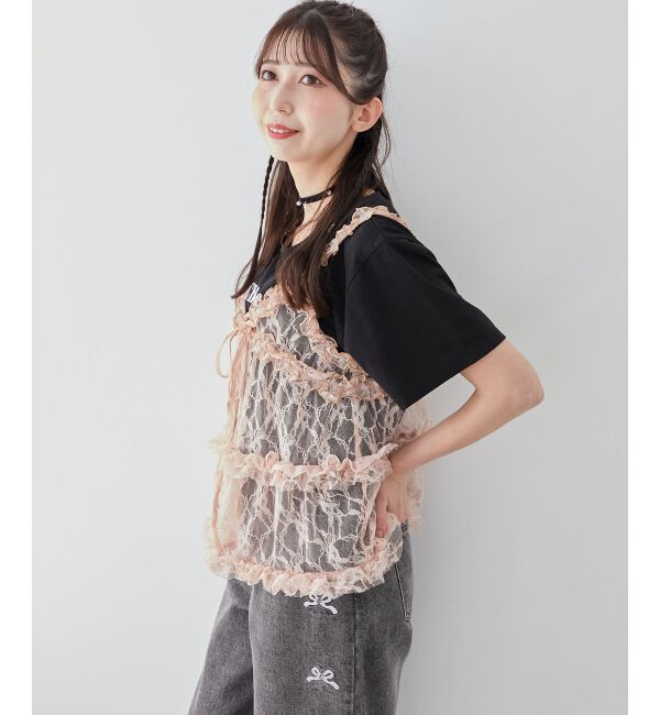 MAJESTICLEGON「フリルレースシアービスチェ」|キャミソール|
