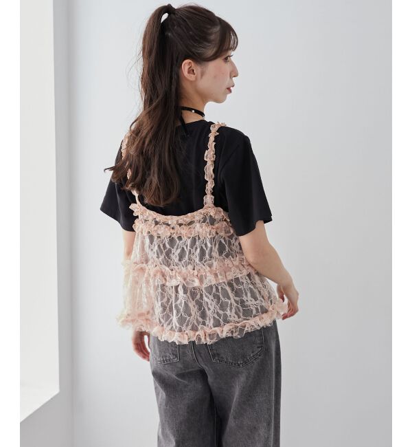 MAJESTICLEGON「フリルレースシアービスチェ」|キャミソール|