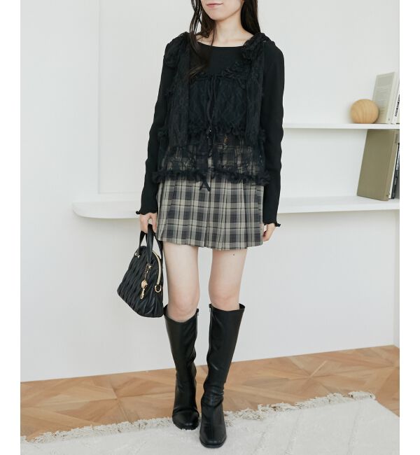 MAJESTICLEGON「フリルレースシアービスチェ」|キャミソール|