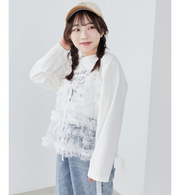 MAJESTICLEGON「フリルレースシアービスチェ」|キャミソール|