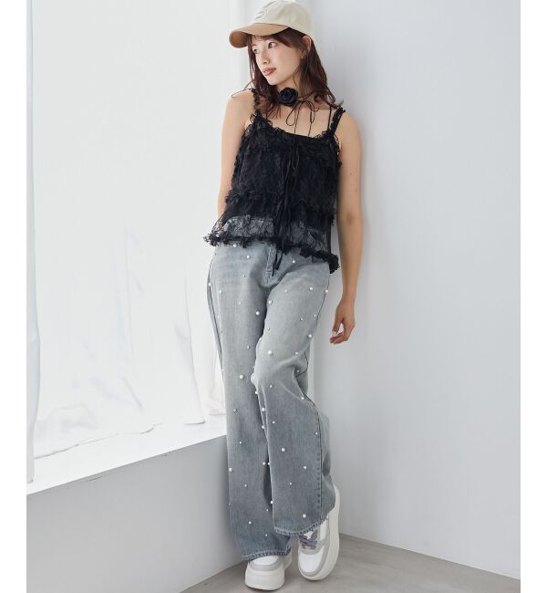 MAJESTICLEGON「フリルレースシアービスチェ」|キャミソール|