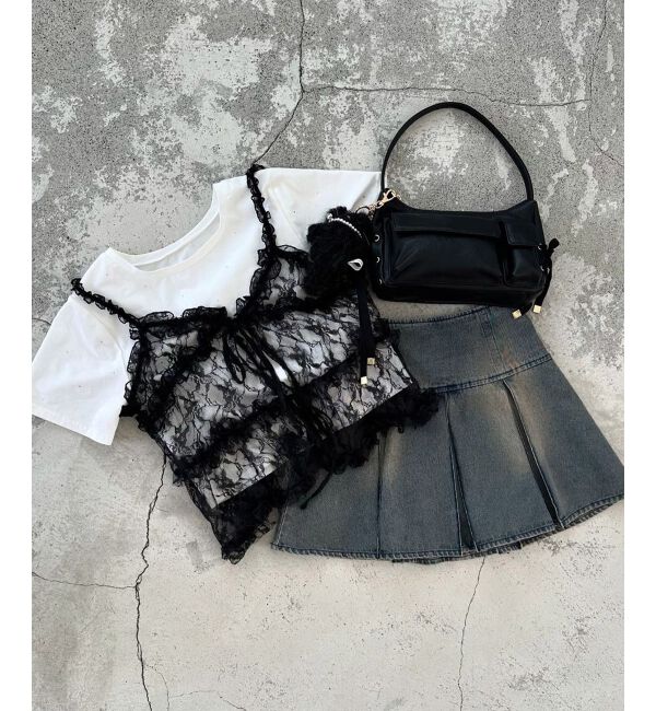 MAJESTICLEGON「フリルレースシアービスチェ」|キャミソール|