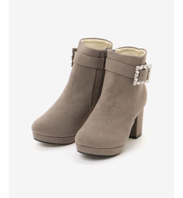 MAJESTICLEGON「パールビジューバックルブーツ」|ショートブーツ|