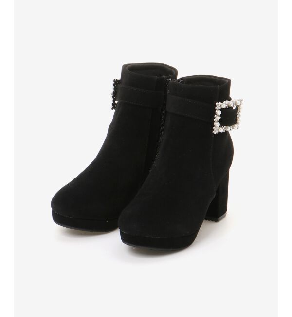 MAJESTICLEGON「パールビジューバックルブーツ」|ショートブーツ|