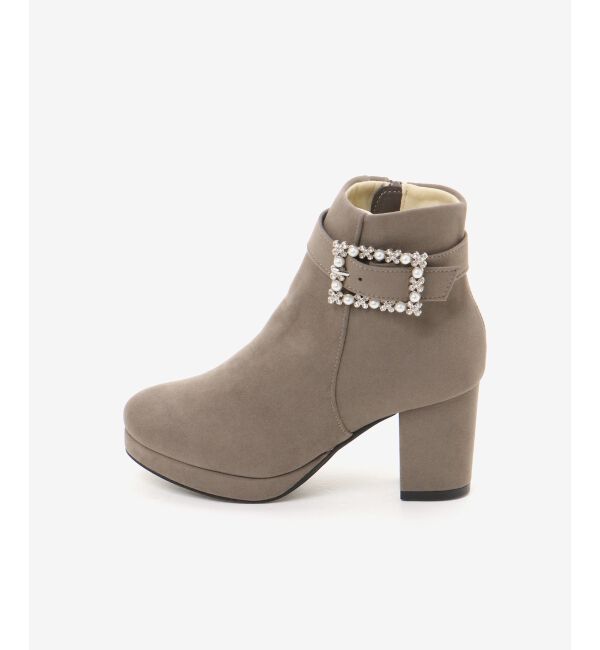 MAJESTICLEGON「パールビジューバックルブーツ」|ショートブーツ|