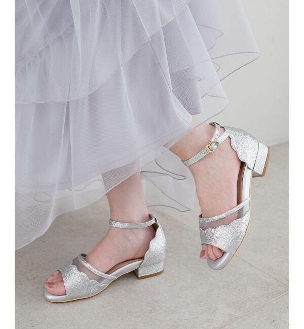  「スカラップローヒールサンダル」|サンダル|