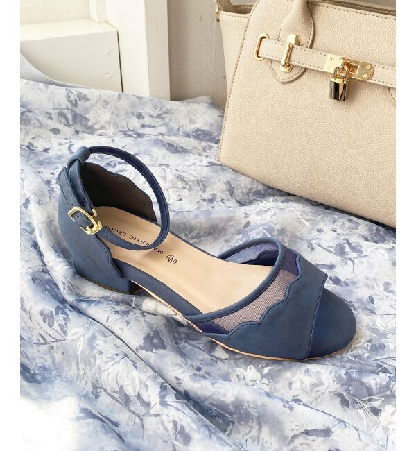  「スカラップローヒールサンダル」|サンダル|