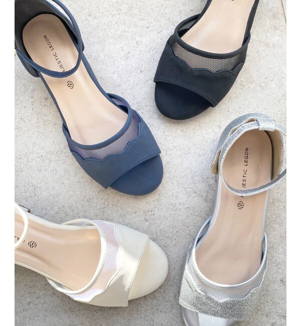  「スカラップローヒールサンダル」|サンダル|