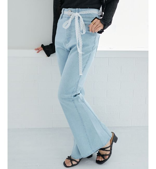  「ヒップハートフレアパンツ」|デニム|