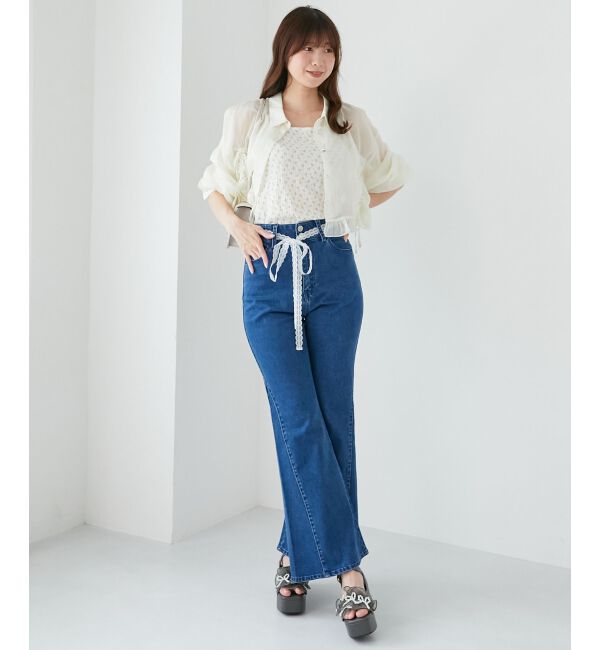  「ヒップハートフレアパンツ」|デニム|