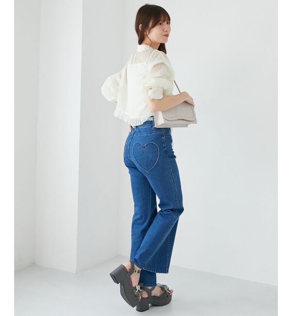  「ヒップハートフレアパンツ」|デニム|