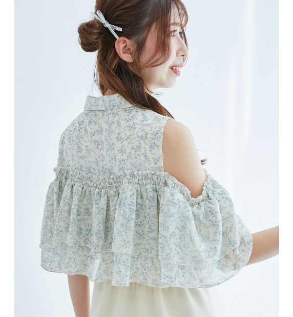  「肩開きフリルブラウス」|シャツ・ブラウス|