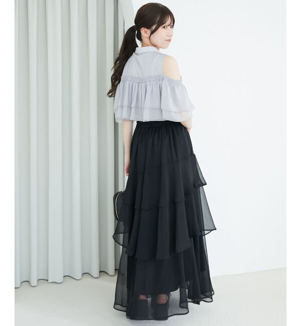  「肩開きフリルブラウス」|シャツ・ブラウス|