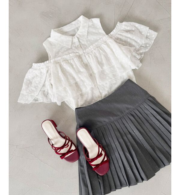  「肩開きフリルブラウス」|シャツ・ブラウス|