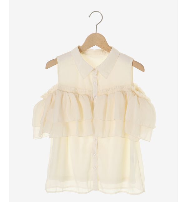  「肩開きフリルブラウス」|シャツ・ブラウス|