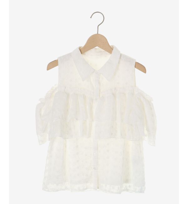  「肩開きフリルブラウス」|シャツ・ブラウス|