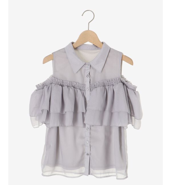  「肩開きフリルブラウス」|シャツ・ブラウス|