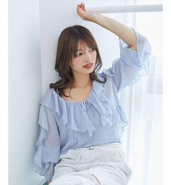  「キャミセットフリルブラウス」|シャツ・ブラウス|